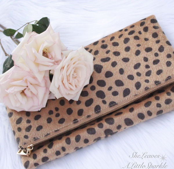 Leopard Foldover Clutch